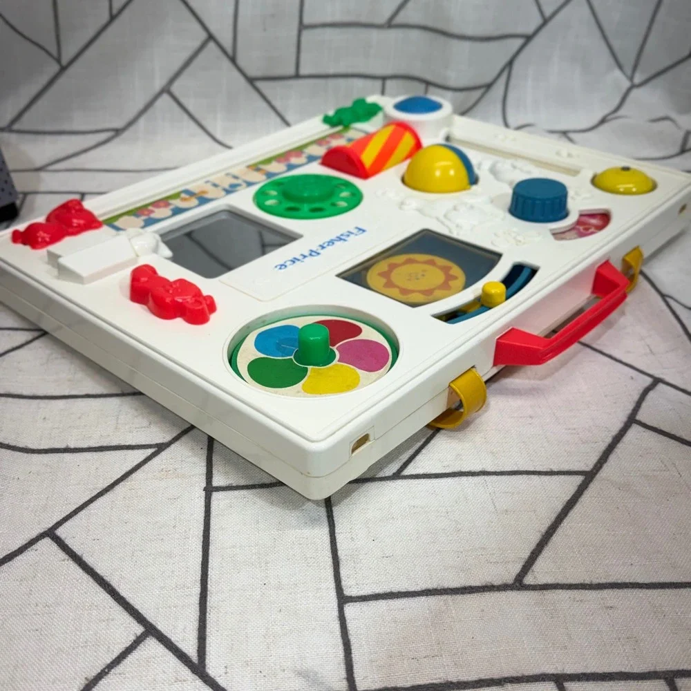 Fisher-Price Activity Center One Size White Vintage 1988 Crib Toy Sensory Board